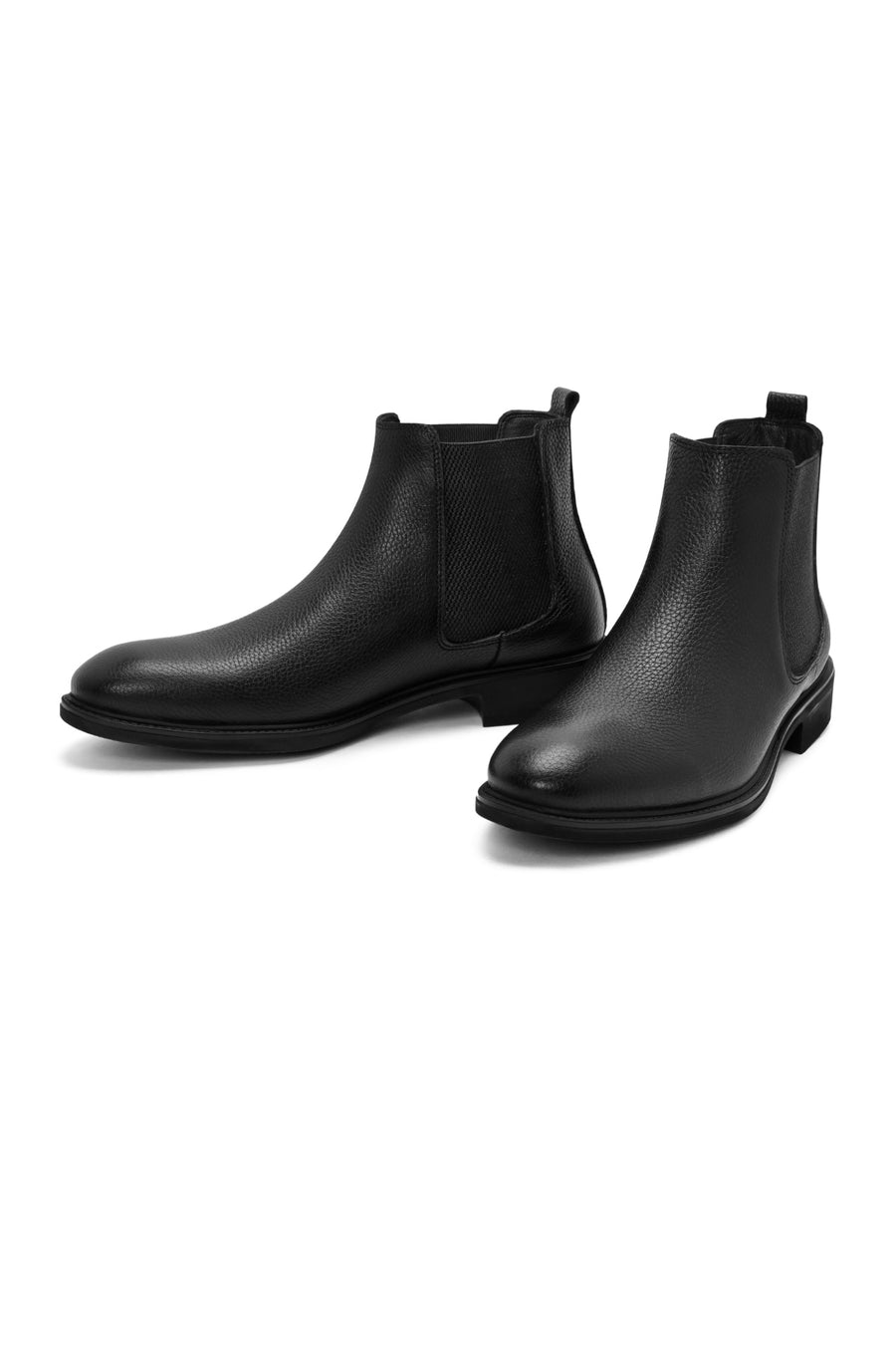 Men's Black Leather Casual Chelsea Boots
