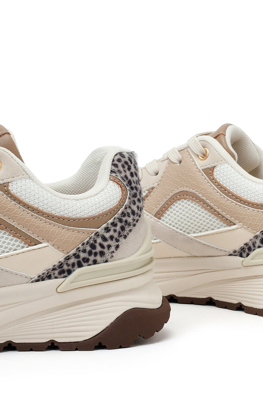 Woman Beige Lace-up Chunky Sneaker