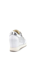 Women's Silver Leather Wedge Heel Sneaker | Derimod