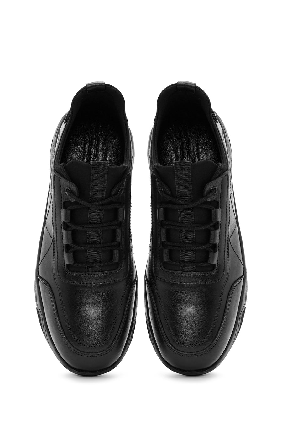 Men's Black Lace-up Leather Casual Shoes