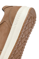 Men's Beige Lace-Up Thick-Soled Nubuck Leather Sneakers | Derimod