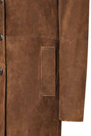 Pamela Women's Brown Suede Leather Coat | Derimod