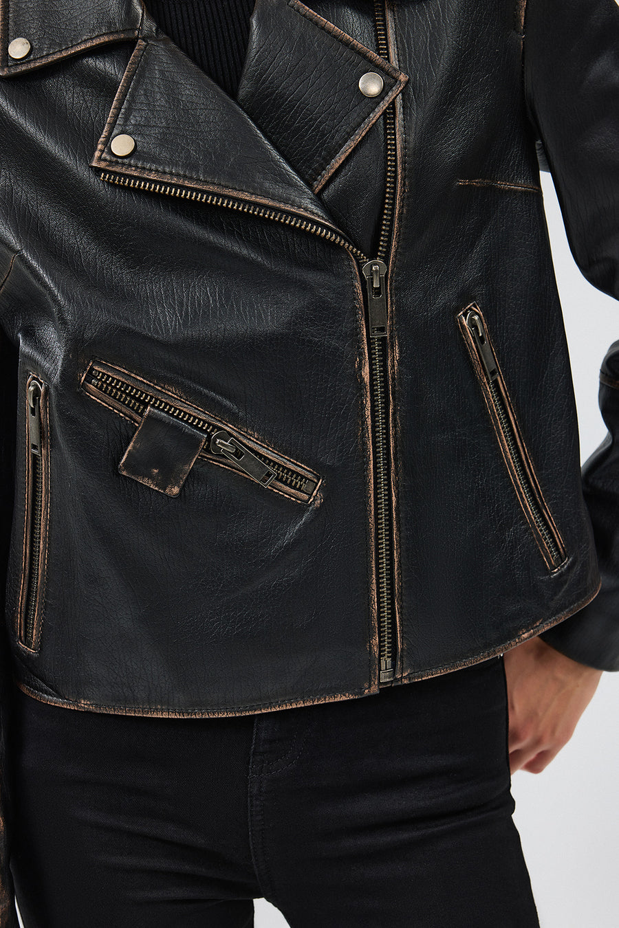 Oxford Women's Black Biker Leather Jacket