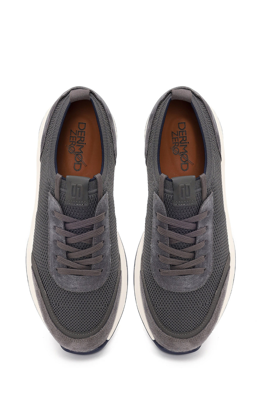 Derimod Zero Male Gray Lace-up Thick-soled Fabric Sneaker