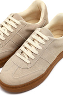 Kadın Bej Bağcıklı Süet Sneaker | Derimod