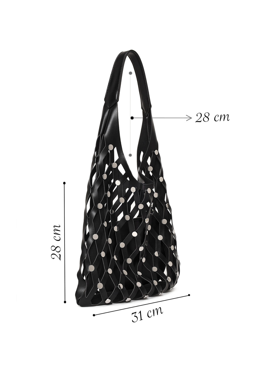 Woman Black Mesh Shoulder Bag