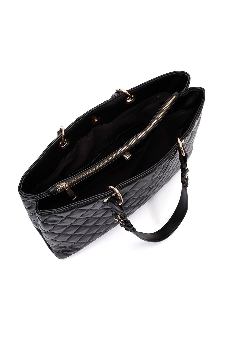 Women's Black Quilted Shoulder Bag