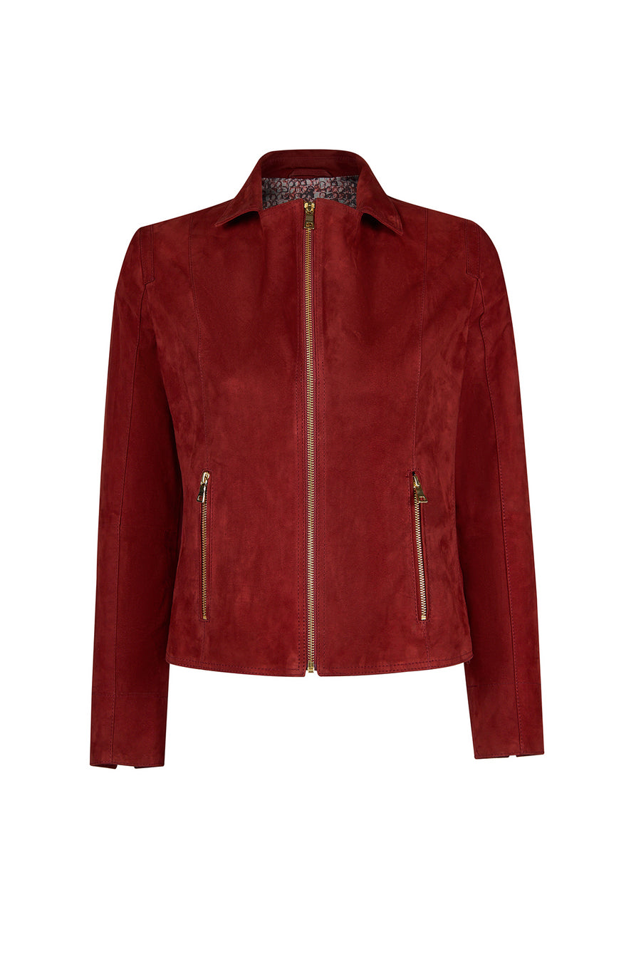 Lara Woman Burgundy Short Suede Jacket