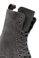 Women's Gray Suede Leather Boots | Derimod