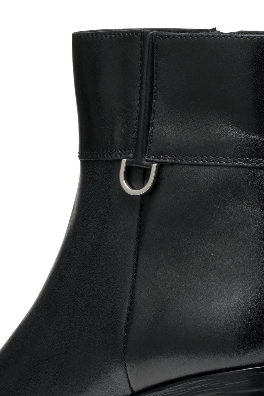 Geox Women's Black New Asheel Zippered Thick Heel Leather Boots