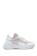 Kadın Beyaz Deri Yüksek Taban Sneaker | Derimod