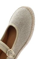 Women's Cream Buckled Fabric Espadrilles | Derimod