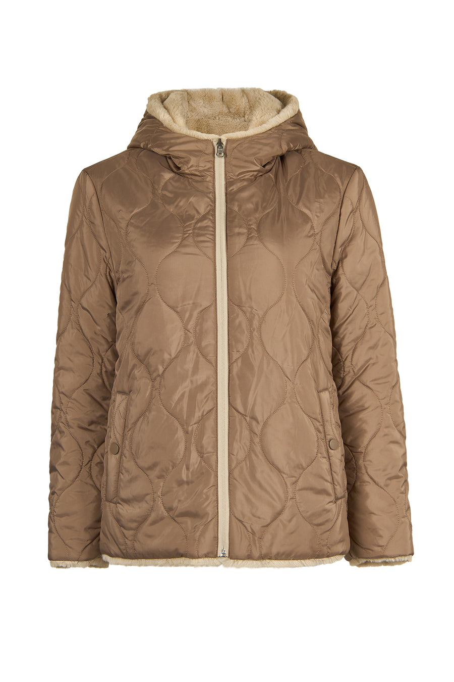 Tahoe Woman Mink Reversible Hooded Oversize Teddy Coats