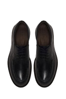 Male Black Lace-Up Thick-Soled Leather Casual Shoes | Derimod