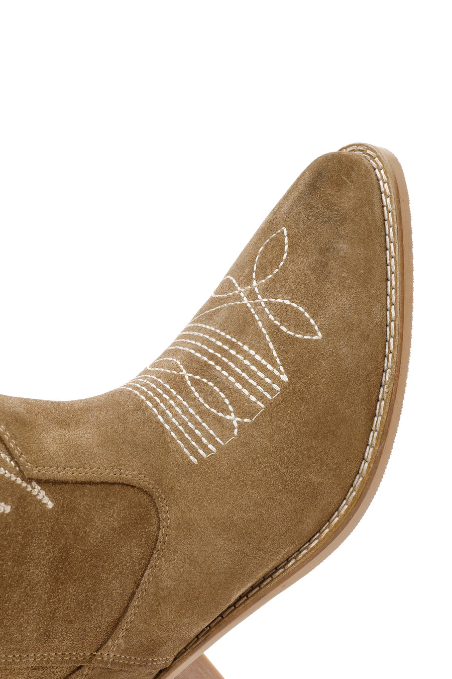 Women's Mink Suede Leather Heeled Cowboy Boots
