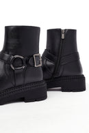 Women's Black Zippered Thick-Soled Boots | Derimod