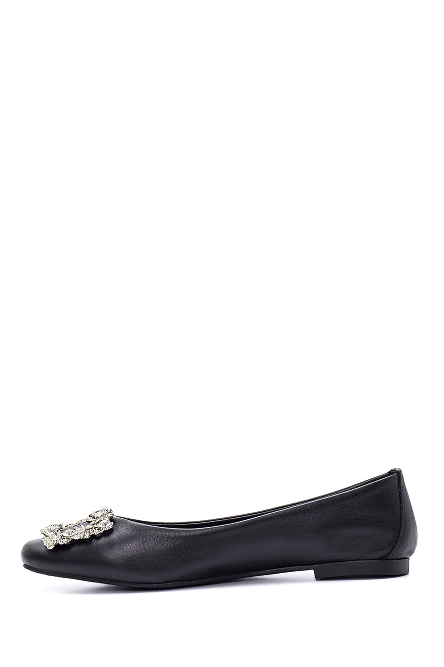 Women's Leather Stone Ballerinas