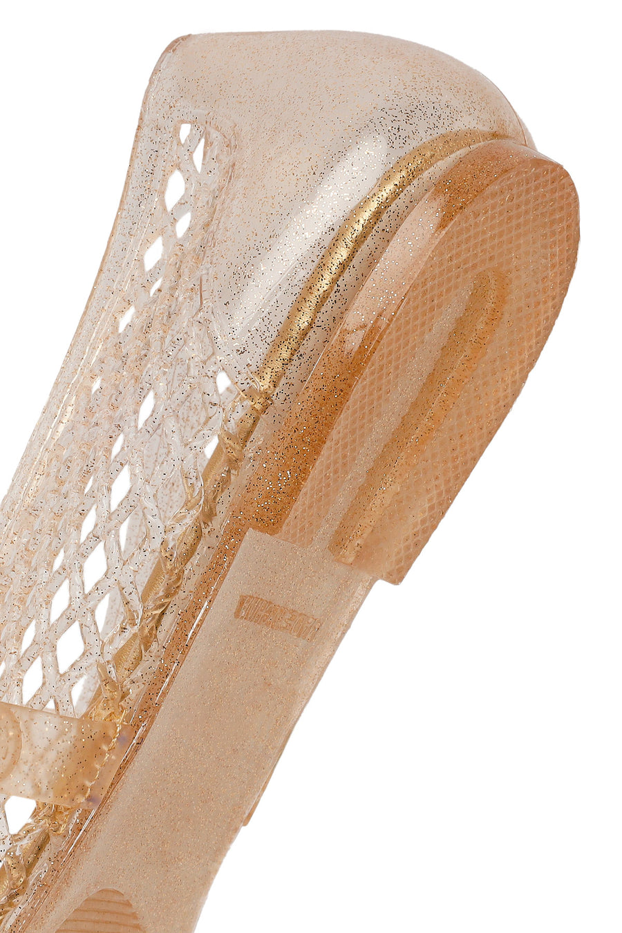 Women's Jelly Ballet Flats with Gold Buckle