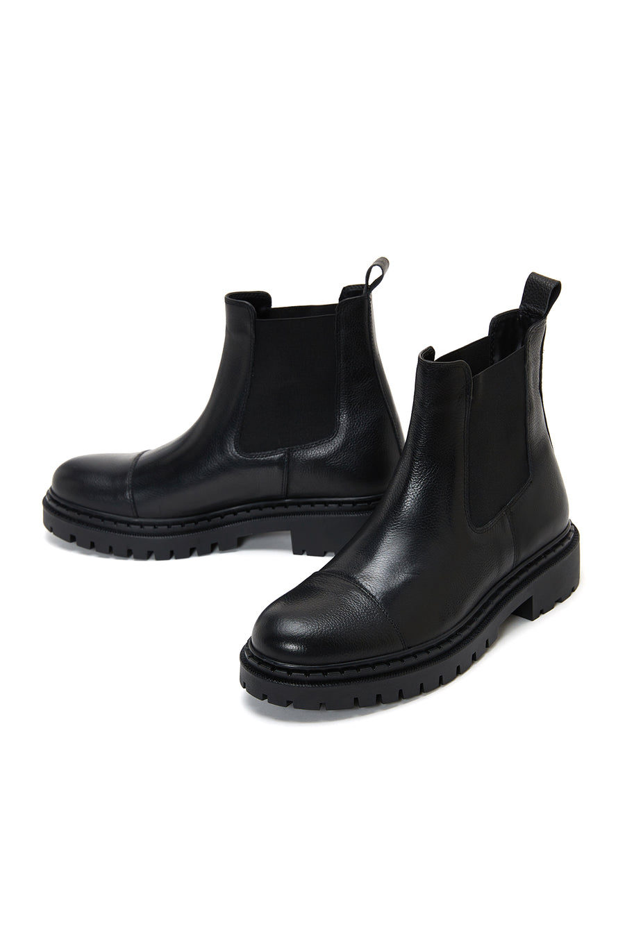 Men's Black Leather Casual Chelsea Boots