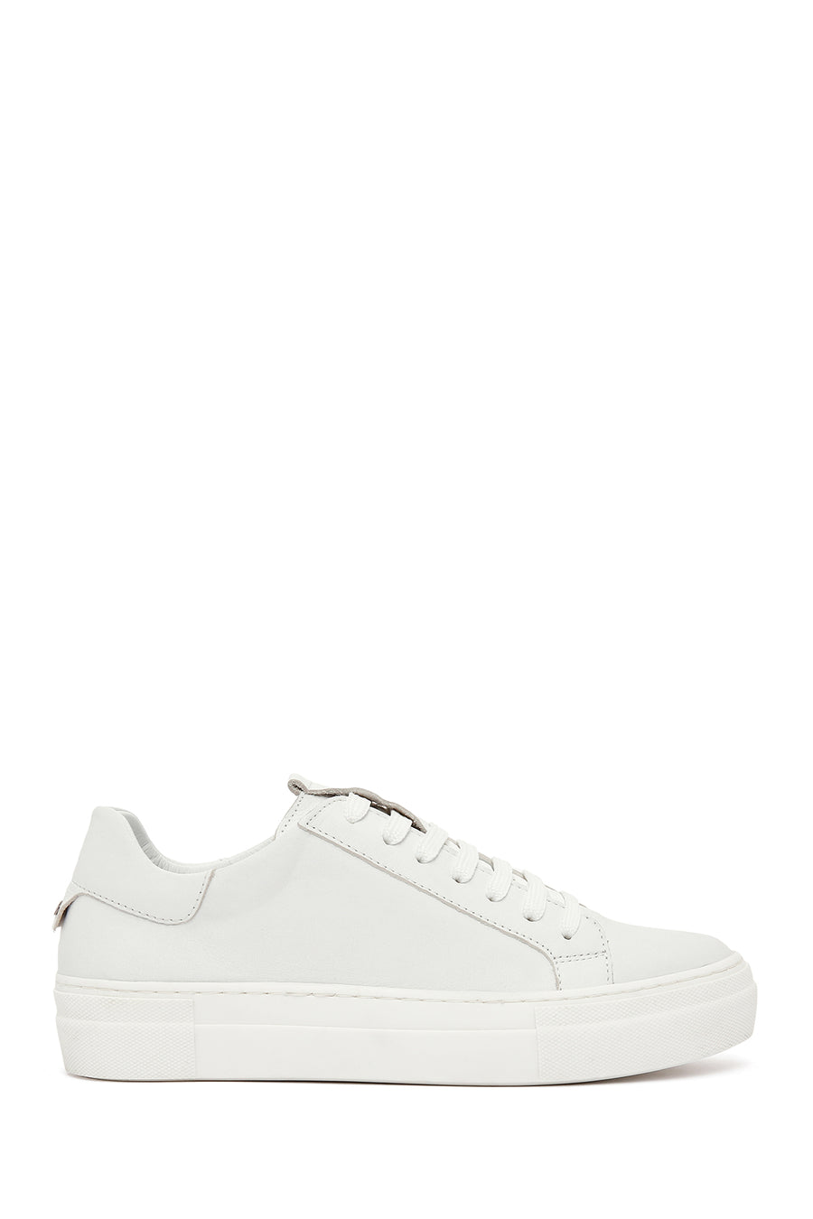 Woman White Lace-Up Leather Sneaker 26PFD290418 | Derimod