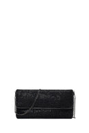 Woman Black Chain-Strap Embellished Evening Mini Clutch Bag | Derimod