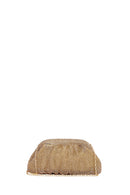Women's Gold Long Chain Strap Stone Evening Clutch Bag | Derimod