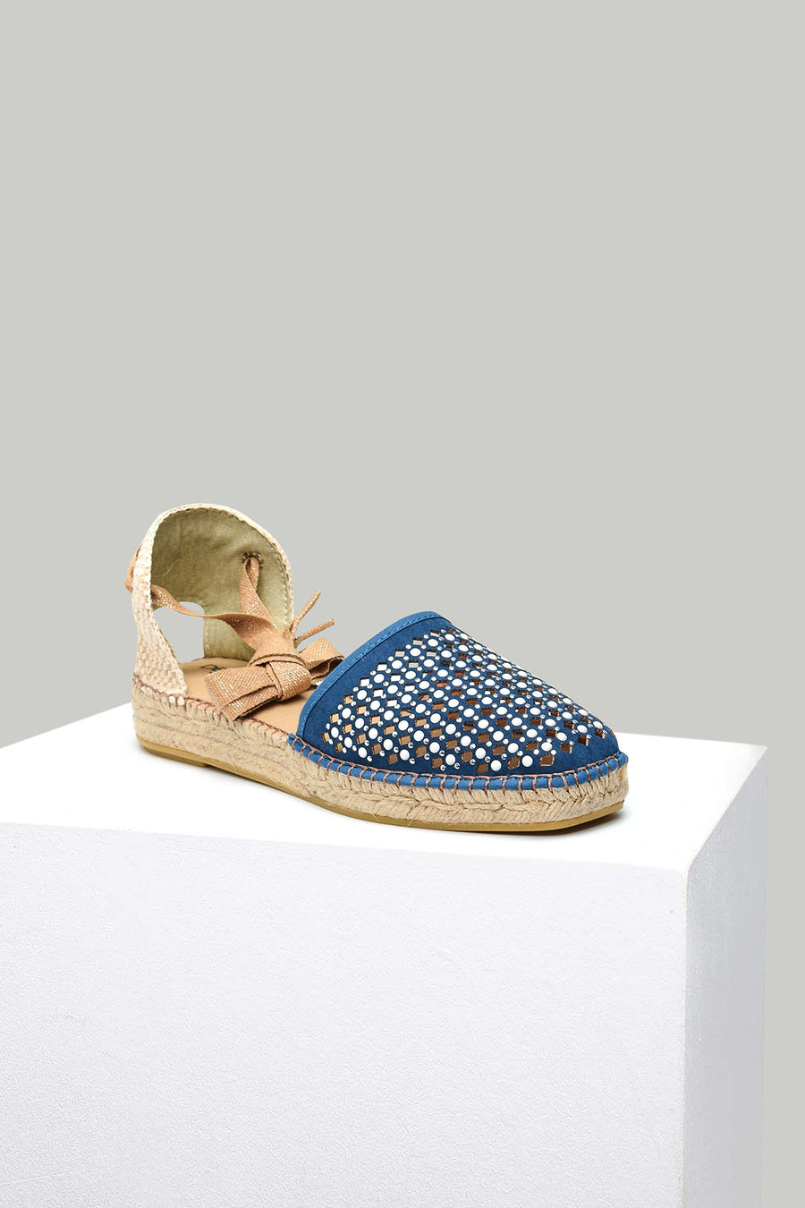 Bilekten Bağlamalı Mavi Kadın Espadril Sandalet 18SFD106214 | Derimod