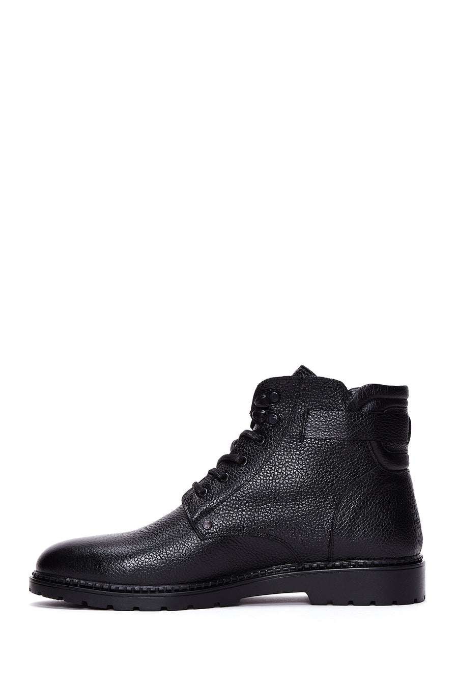 Men's Black Leather Zippered Boots
