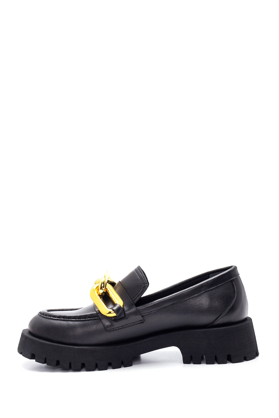 Women's Leather Chain Loafer