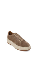 Male Beige Lace-Up Thick-Soled Suede Leather Sneaker | Derimod