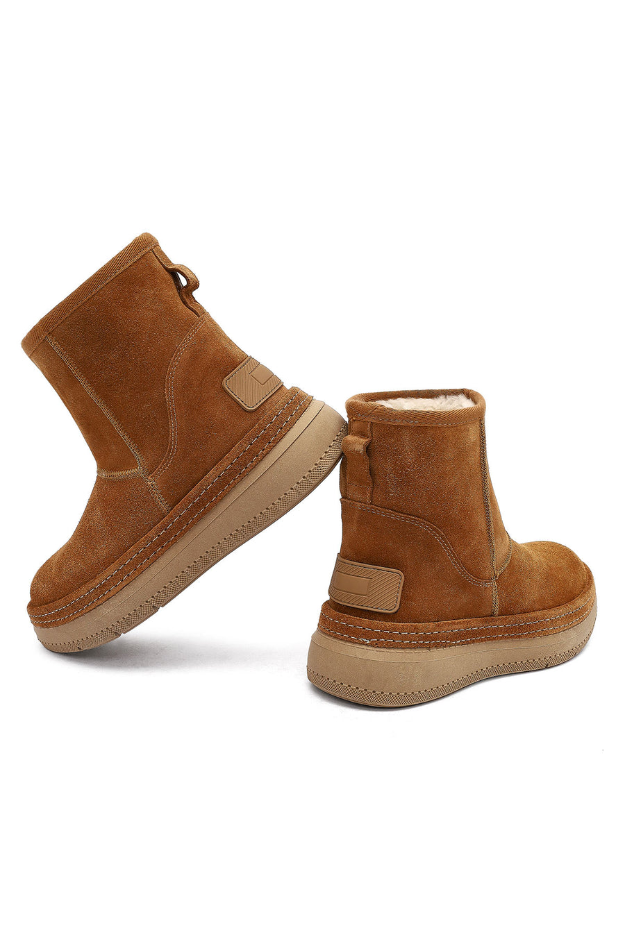 Women's Tan Suede Leather Teddy Boot