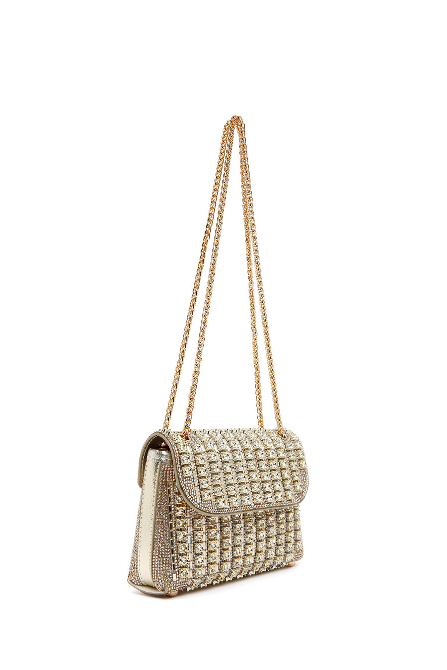Women's Gold Chain Strap Embellished Evening Bag