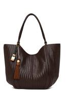Woman Brown Accessory-Detail Printed Shoulder Bag | Derimod