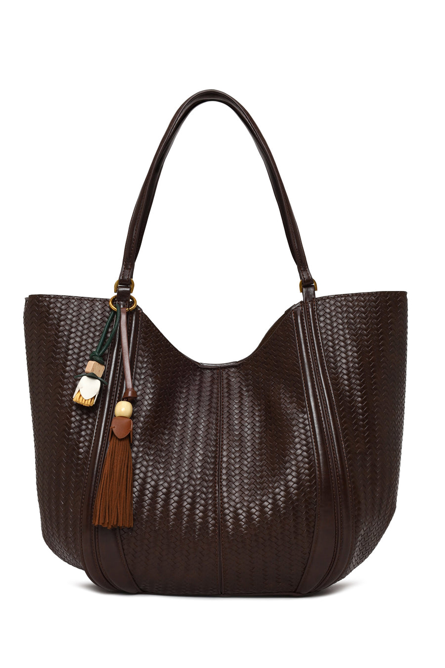 Woman Brown Accessory-Detail Printed Shoulder Bag 26SBD253726 | Derimod