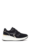 Woman Black Lace-Up Wedge Sneaker | Derimod