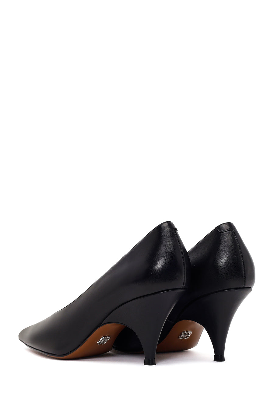 Kadın Siyah Topuklu Deri Stiletto