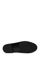 Women's Black Leather Masculine Loafer | Derimod