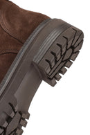 Women's Brown Zippered Suede Leather Boots | Derimod