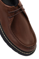 Men's Brown Lace-Up Thick Sole Leather Casual Shoes | Derimod