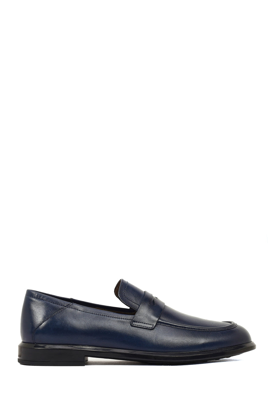 Erkek Lacivert Deri Casual Loafer 26SFD601318 | Derimod