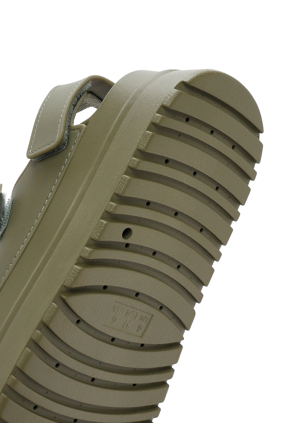 Women's Khaki Strappy Thick Soled Jelly Sandals
