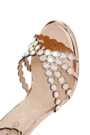 Women's Gold Stone High Thin Heel Sandals | Derimod