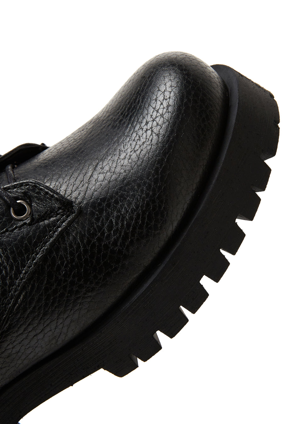 Women's Black Leather Thick Soled Boots