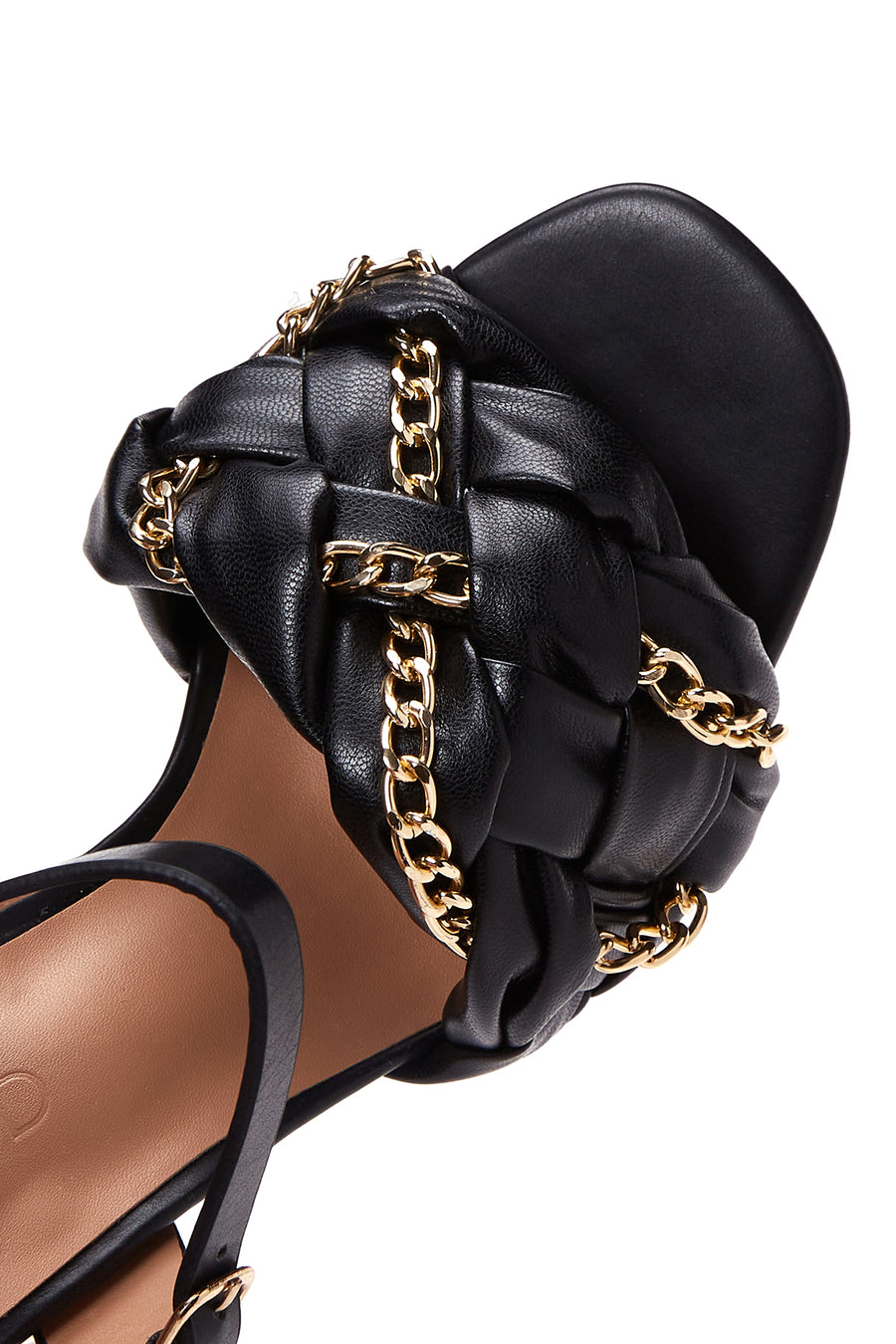 Women's Black Thick Heeled Sandals