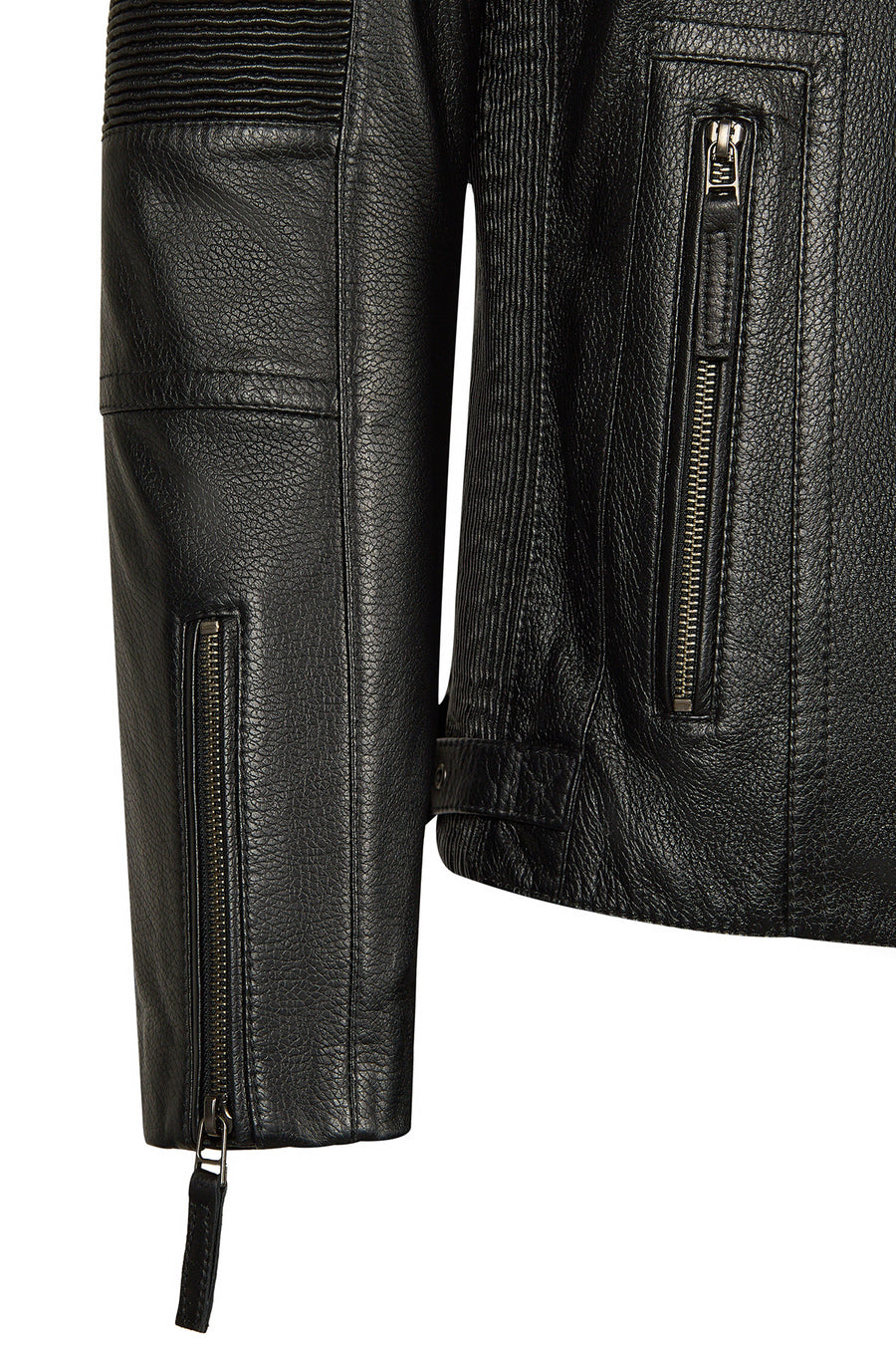 Lavine Erkek Siyah Slim-Fit Deri Ceket