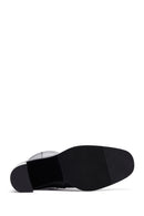 Woman Black Zippered Chunky Heels Leather Boat | Derimod