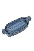 Woman Blue Long Strap Knitted Crossbody Bag | Derimod