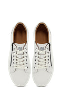 Men's White Lace-Up Leather Sneakers | Derimod