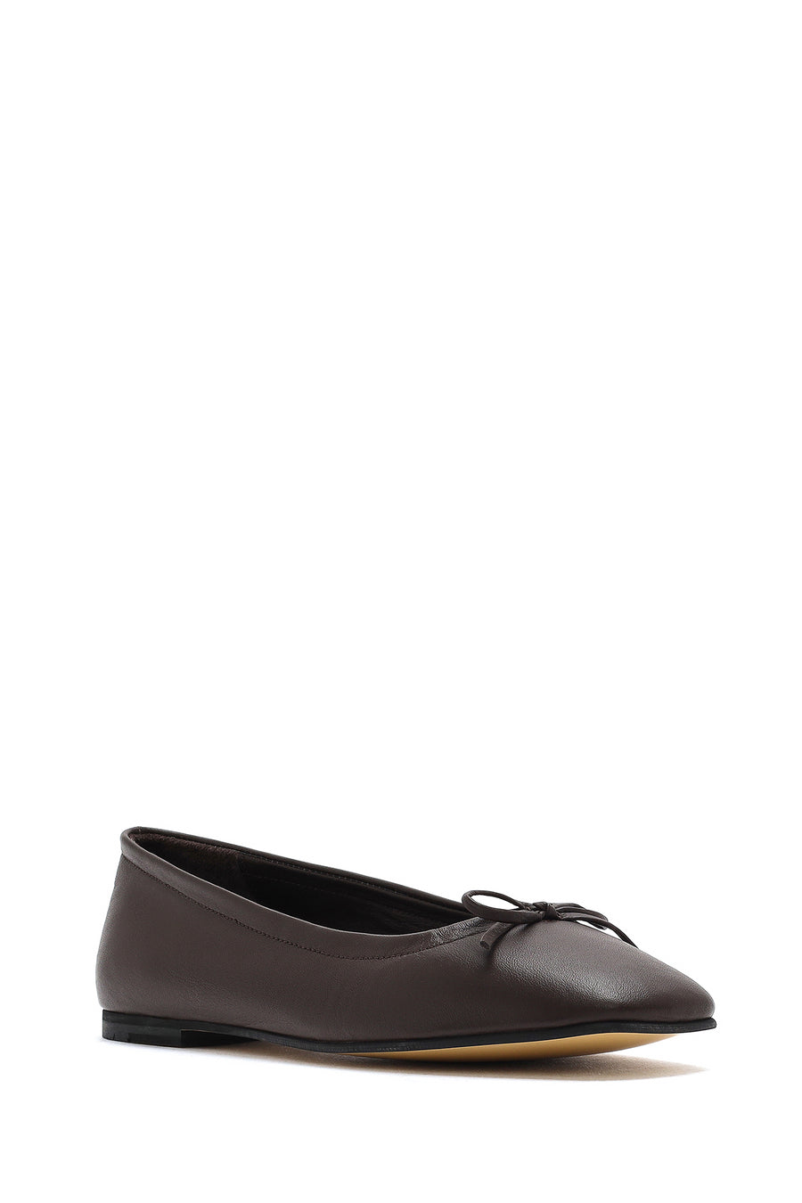 Derimod Flex Women's Brown Bowknot Leather Ballerinas