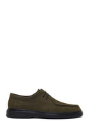 Erkek Haki Bağcıklı Kalın Tabanlı Nubuk Deri Casual Ayakkabı | Derimod